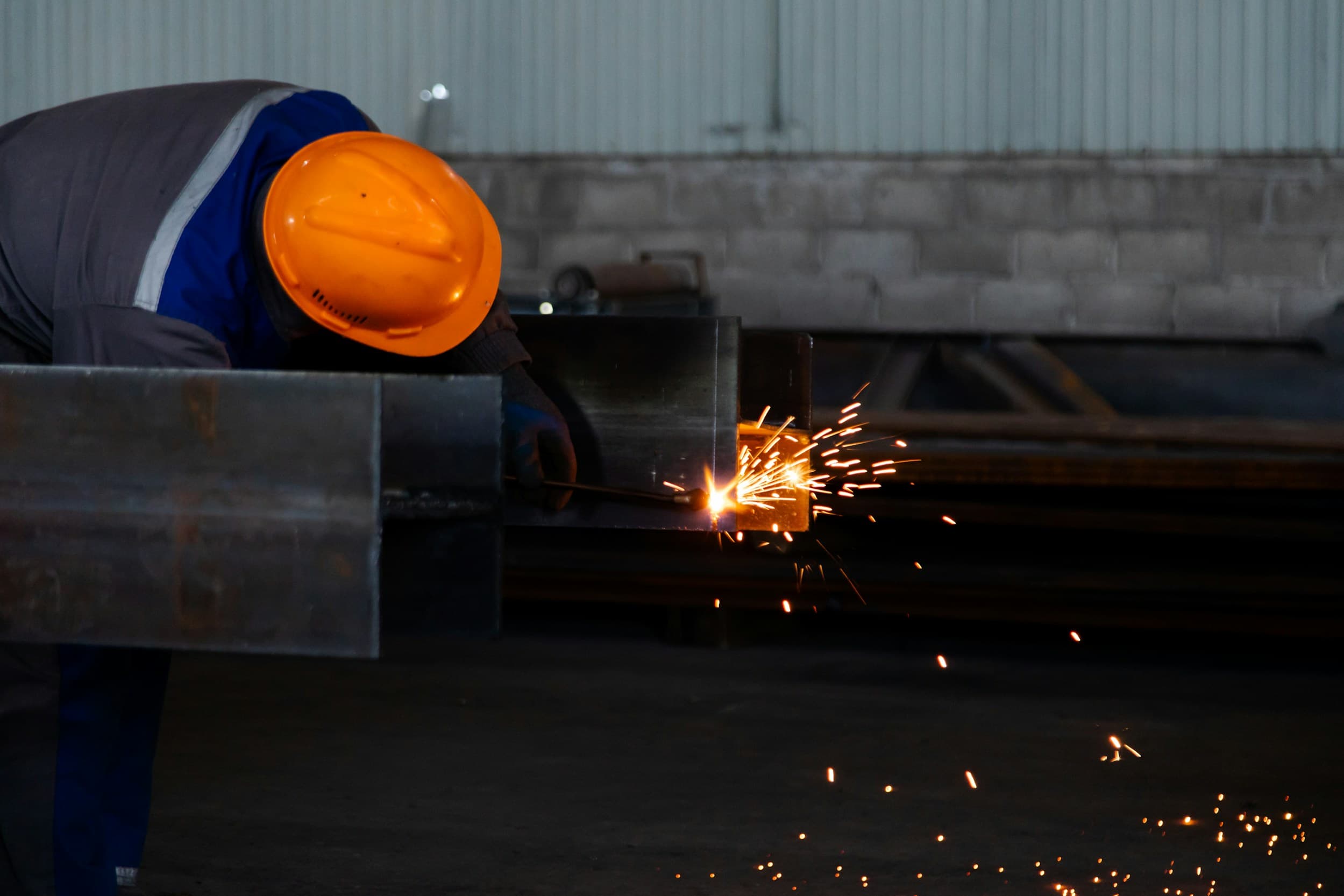 Steel fabrication in progress