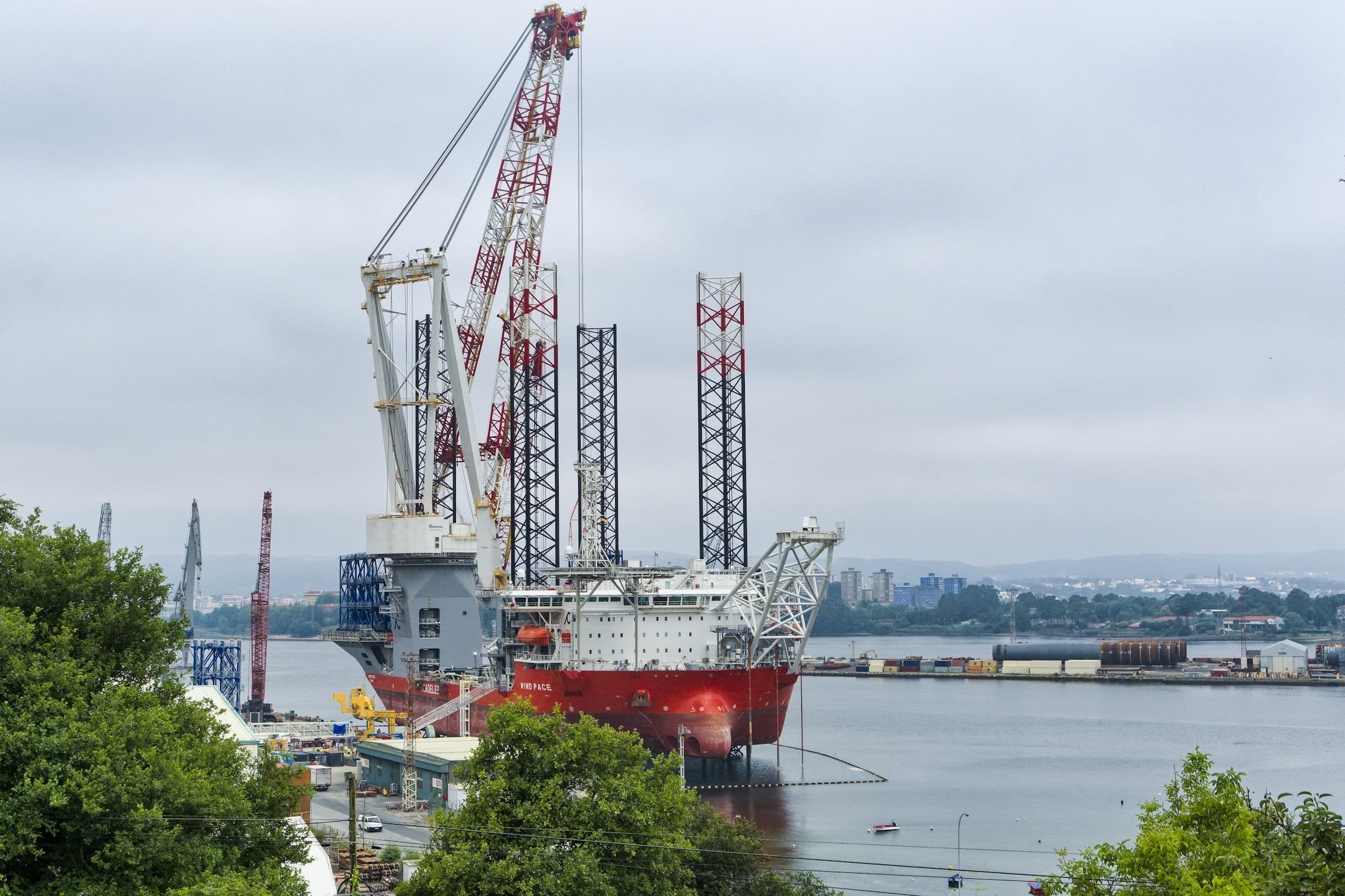 Marine construction crew on site